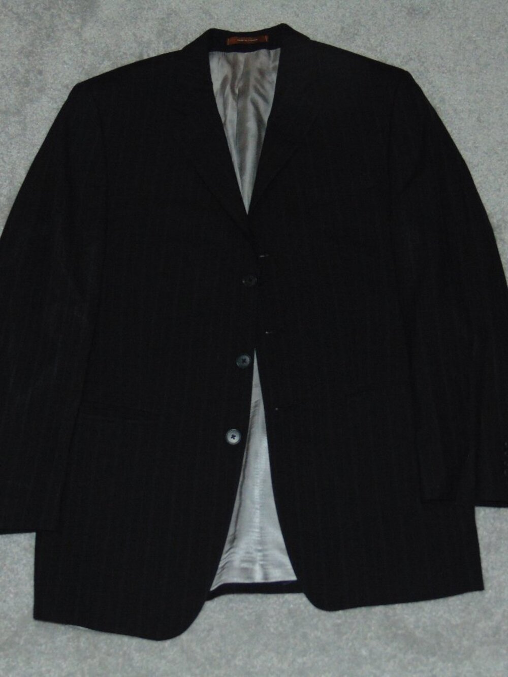 Michael Kors Blazer Men Size 44R Sport Coat Suit Jacket Bllack Striped Polyester
